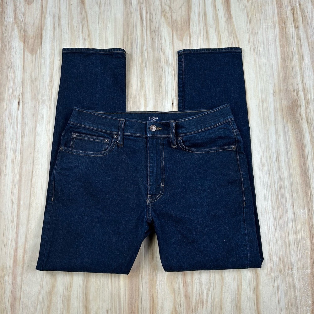 J Crew Flex Straight Leg FITS 32x27 Jeans Mens Mid Wash Blue‎ Denim Stretch